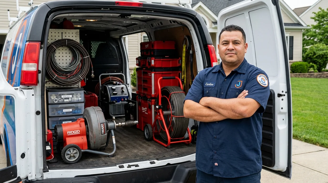 Professional drain cleaning equipment and Johns Plumbing LLC plumber in Nash